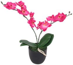 vidaXL Planta artificiala orhidee cu ghiveci, 30 cm, rosu GartenMobel Dekor (244421)