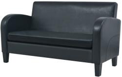 vidaXL Canapea cu 2 locuri Piele artificiala Negru GartenMobel Dekor (245587) Canapea