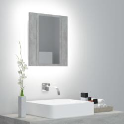 vidaXL Dulap de baie cu oglinda & LED, gri beton, 40x12x45 cm acril GartenMobel Dekor (804952)