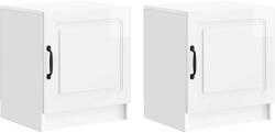 vidaXL Set 2 noptiere dormitor albe lucioase, 43x34, 5x47 cm, cu usa (895724)