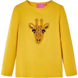 vidaXL Tricou pentru copii cu maneci lungi ocru închis 140 GartenMobel Dekor (13483)