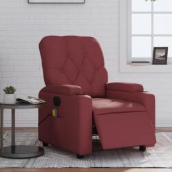 vidaXL Fotoliu de masaj electric rabatabil, rosu vin, piele ecologica GartenMobel Dekor (3204769)