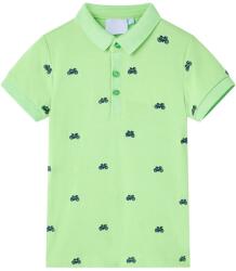 vidaXL Tricou polo pentru copii, verde neon, 104 GartenMobel Dekor (12155)
