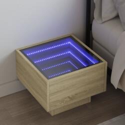 vidaXL Noptiera cu LED infinity, stejar sonoma, 40x40x30 cm GartenMobel Dekor (3284065)