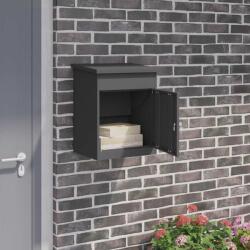 vidaXL Cutie pentru colet cu depozitare Negru 47.5 x 38 x 59 cm Otel GartenMobel Dekor (874940)