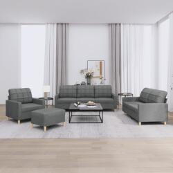vidaXL Set de canapele cu perne, 4 piese, gri închis, textil GartenMobel Dekor (3201251) Canapea
