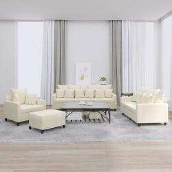 vidaXL Set de canapele cu perne, 4 piese, crem, catifea GartenMobel Dekor (3201698) Canapea