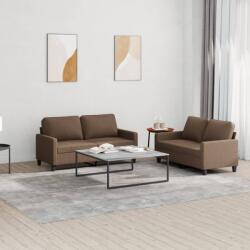 vidaXL Set de canapele cu perne, 2 piese, maro, textil GartenMobel Dekor (3201447) Canapea