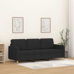 vidaXL Canapea cu 3 locuri, negru, 180 cm, material textil GartenMobel Dekor (359490) Canapea