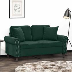 vidaXL Canapea cu 2 locuri cu pernute, verde închis, 120 cm, catifea GartenMobel Dekor (3200937) Canapea