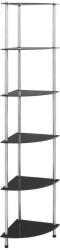 vidaXL Raft cu 6 niveluri, negru, 30 x 30 x 160 cm, sticla securizata GartenMobel Dekor (249522) Biblioteca