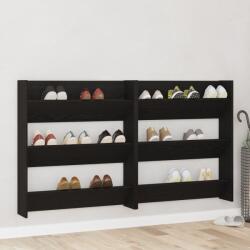 vidaXL Dulapuri pentru pantofi din stejar negru - set de 2 piese, 80x18x90 cm, din lemn prelucrat GartenMobel Dekor (875030) Pantofar