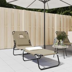 vidaXL Sezlong pliant taupe textil Oxford&otel vopsit electrostatic GartenMobel Dekor (360179)