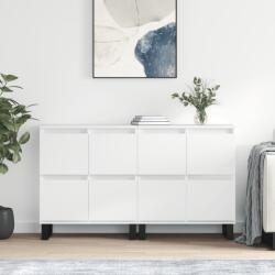 vidaXL Servante, 2 piese, alb extralucios, lemn prelucrat GartenMobel Dekor (3190183) Comoda