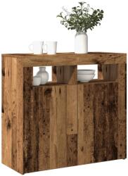 vidaXL Dulap cu lumini LED, lemn vechi, 80x35x75 cm, lemn prelucrat GartenMobel Dekor (856361) Comoda