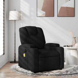 vidaXL Fotoliu reclinabil cu masaj, material textil negru GartenMobel Dekor (3205514)