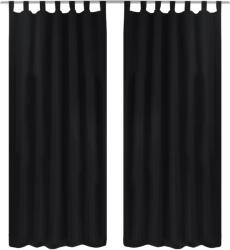 vidaXL Draperii micro-satin cu bride, 2 buc, 140 x 225 cm, negru GartenMobel Dekor (130355)