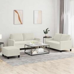 vidaXL Set de canapele cu perne, 3 piese, crem, catifea GartenMobel Dekor (3201514) Canapea