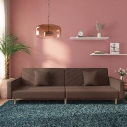 vidaXL Canapea extensibila cu 2 locuri, 2 perne, gri taupe, textil GartenMobel Dekor (375908) Canapea