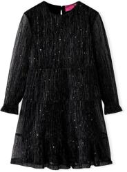 vidaXL Rochie pentru copii cu maneci lungi, negru, 128 GartenMobel Dekor (14885)