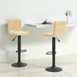 vidaXL Scaune de bar, 2 buc. , crem, catifea GartenMobel Dekor (333730)