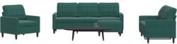 vidaXL Set de canapele cu perne, 4 piese, verde închis, catifea GartenMobel Dekor (3278363) Canapea