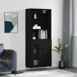 vidaXL Dulap înalt, negru, 69, 5x34x180 cm, lemn compozit GartenMobel Dekor (3189502) Comoda