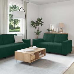 vidaXL Set de canapele cu perne, 2 piese, verde închis, catifea GartenMobel Dekor (3324702) Canapea