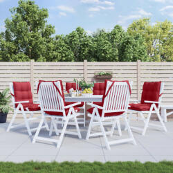 vidaXL Perne scaun cu spatar mic, 6 buc, rosu vin, tesatura Oxford GartenMobel Dekor (377700)