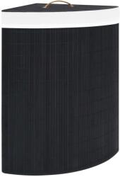 vidaXL Cos de rufe din bambus de colt, negru, 60 L GartenMobel Dekor (320762)
