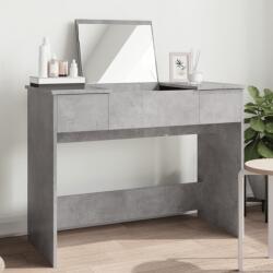 vidaXL Masa de toaleta cu oglinda, gri beton, 100x45x76 cm GartenMobel Dekor (840698)