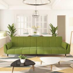 vidaXL Canapea extensibila cu 2 locuri 2 perne verde deschis catifea GartenMobel Dekor (337585) Canapea