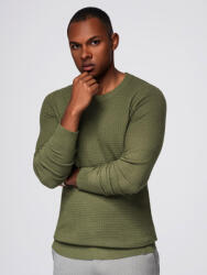 Ombre Clothing Мъжки структуриран пуловер с кръгло деколте - маслинен V1 OM-SWSW-0181 Ombre Clothing Ombre Clothing | Zelen | МЪЖЕ | XXL