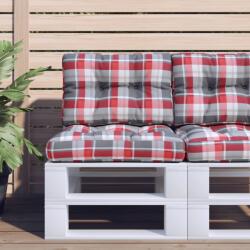 vidaXL Perna de paleti, rosu carouri, 50x40x12 cm, material textil GartenMobel Dekor (360548)