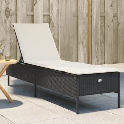 vidaXL Sezlong cu perna, negru, poliratan GartenMobel Dekor (4002719)