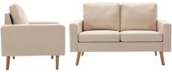 vidaXL Set de canapele, 2 piese, crem, material textil GartenMobel Dekor (3056617) Canapea