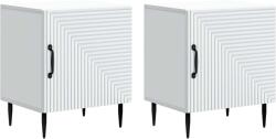 vidaXL Set 2 noptiere dormitor albe, 43x34, 5x50 cm, lemn prelucrat (894796)