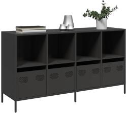 vidaXL Dulap, negru, 135x39x73, 5 cm, otel laminat la rece GartenMobel Dekor (3307161) Comoda