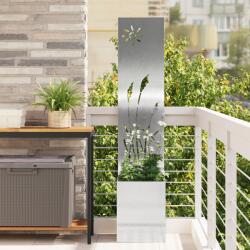 vidaXL Ghiveci de Gradina cu Panou Decorativ Argintiu 32 x 140 cm GartenMobel Dekor (876361)