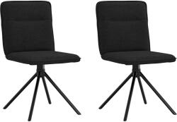vidaXL Scaune de bucatarie, 2 buc. negru, textil GartenMobel Dekor (4101234)