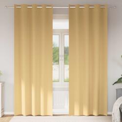 vidaXL Perdele Opaque cu Inel 2 pcs Bej 245 x 140 cm Poliester GartenMobel Dekor (4107316)