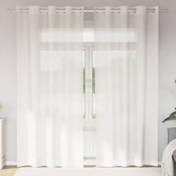 vidaXL Perdele Voile cu Oeje 2 buc Alb GartenMobel Dekor (4102152)
