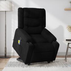 vidaXL Fotoliu rabatabil de masaj, cu ridicare, negru, material textil GartenMobel Dekor (3206578)