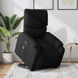 vidaXL Fotoliu rabatabil de masaj, cu ridicare, negru, material textil GartenMobel Dekor (3204838)