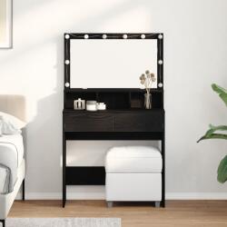 vidaXL Masa de Machiaj Stejar negru 80 x 41 x 134.5 cm Lemn compozit GartenMobel Dekor (871539)
