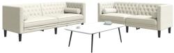 vidaXL Set canapele Chesterfield cu perne rulou 2 piese, crem, catifea GartenMobel Dekor (3209298) Canapea