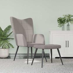 vidaXL Scaun de relaxare cu taburet, gri taupe, textil GartenMobel Dekor (327961)