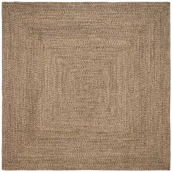 vidaXL Covor Basketweave Natural si negru 200 x 200 cm Iuta GartenMobel Dekor (42010503) Covor