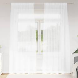 vidaXL Cortina din Voile cu perdele 2 pcs Alb 225 x 140 cm Poliester GartenMobel Dekor (4108009)