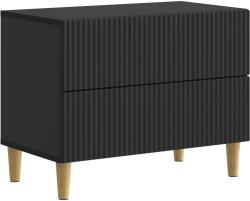 vidaXL Noptiera neagra cu 2 sertare din lemn prelucrat, 62 x 34, 5 x 48 cm (894546)
